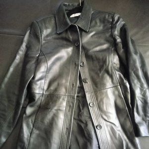 Long leather jacket